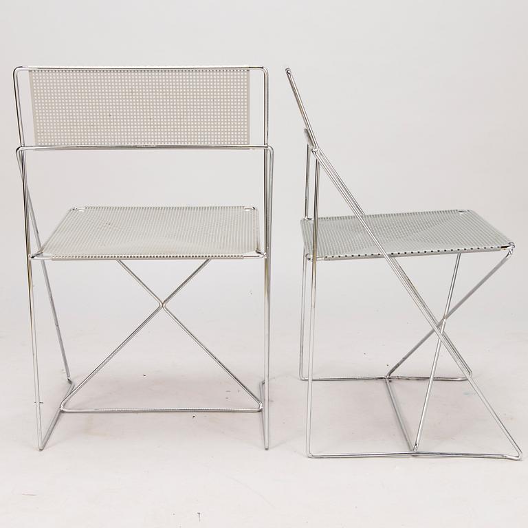 NIELS JØRGEN HAUGESEN, a set of 12 Danish 'X-line' stackable chairs. Designed 1977.