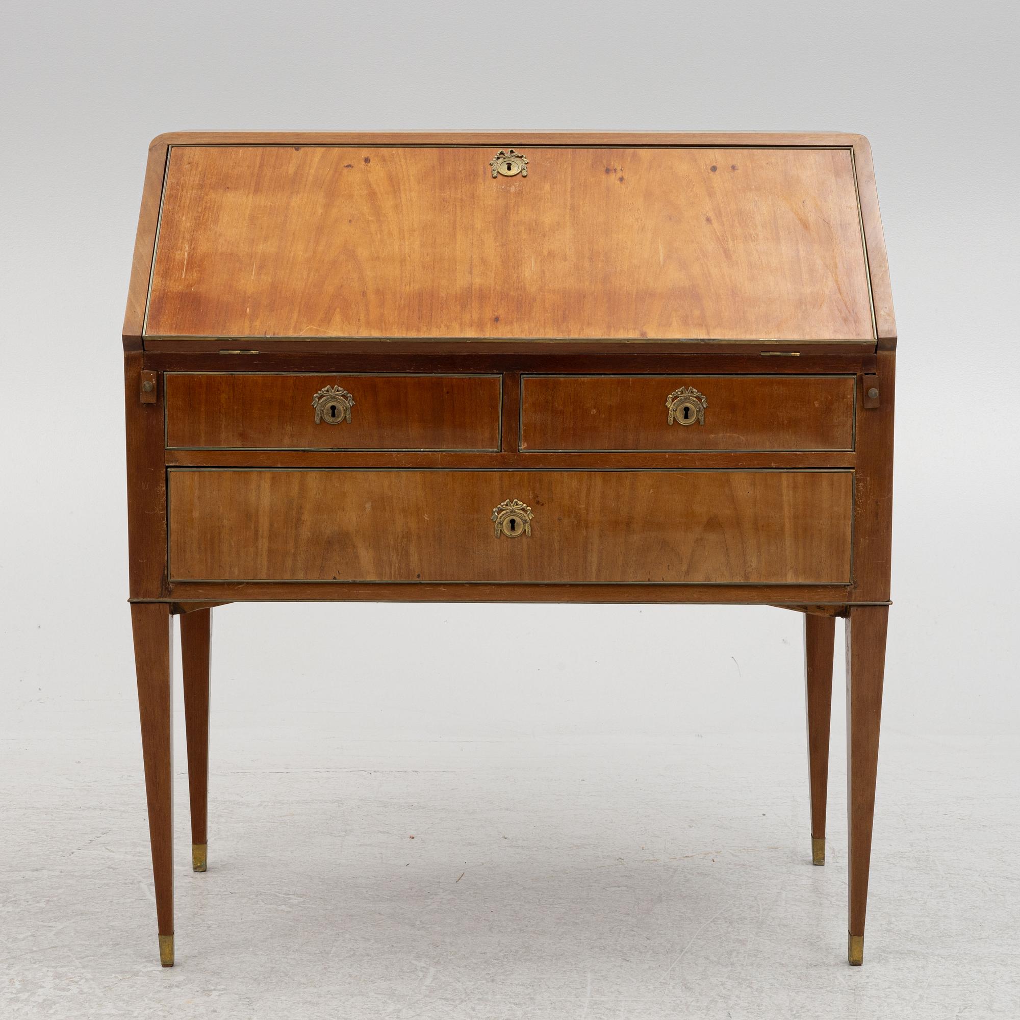 Slant-front secretary, Gustavian style, circa 1900.