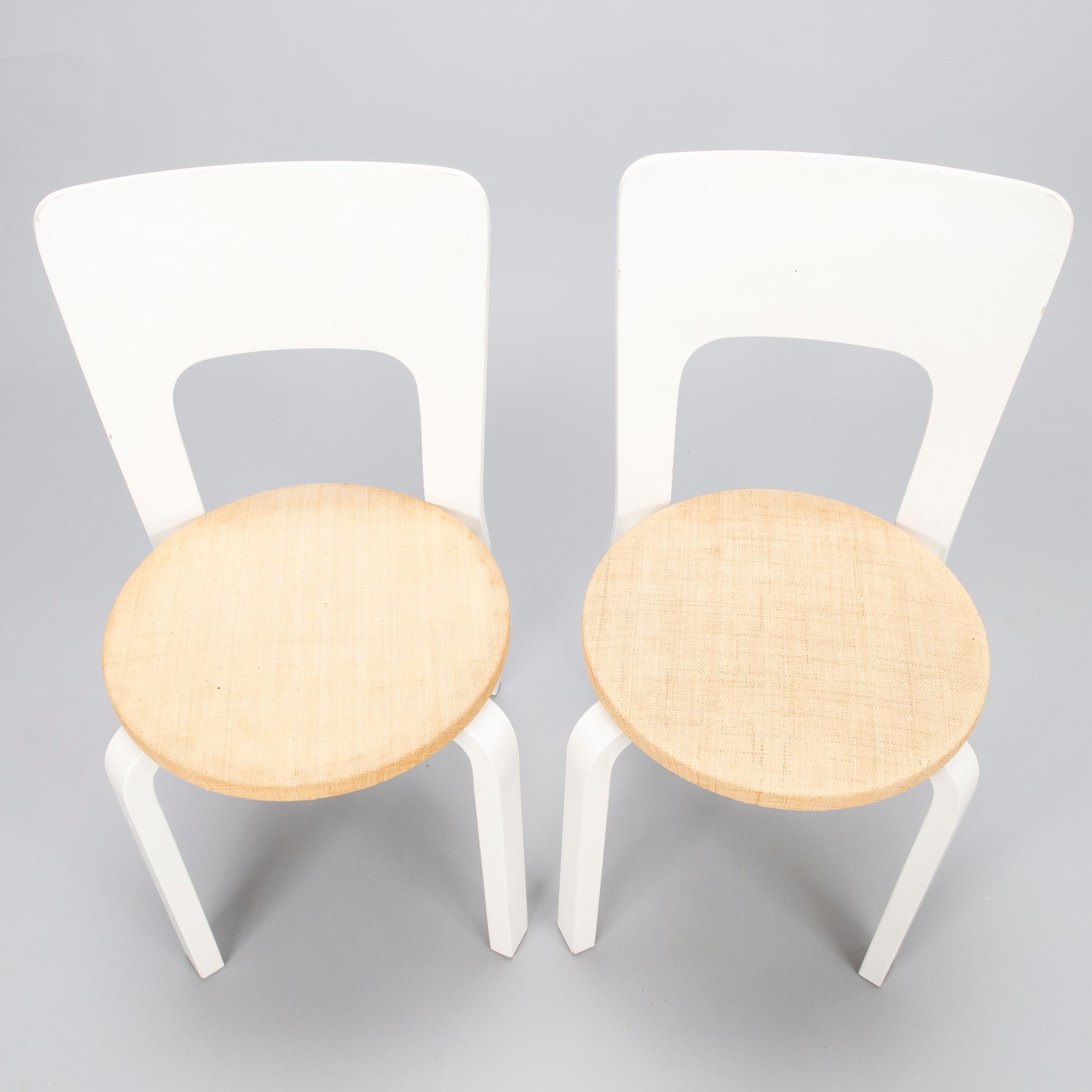 ALVAR AALTO, A set of 4 '66' chairs for Artek, Finland.