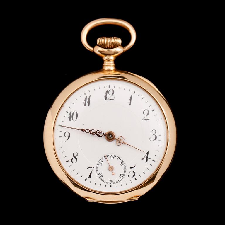 FICKUR, 18 k guld, omkring år 1900.