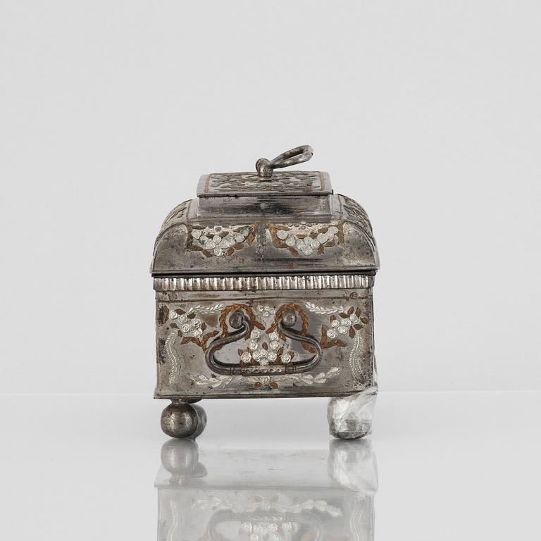 A Russian Tula box width cover, 19th century.