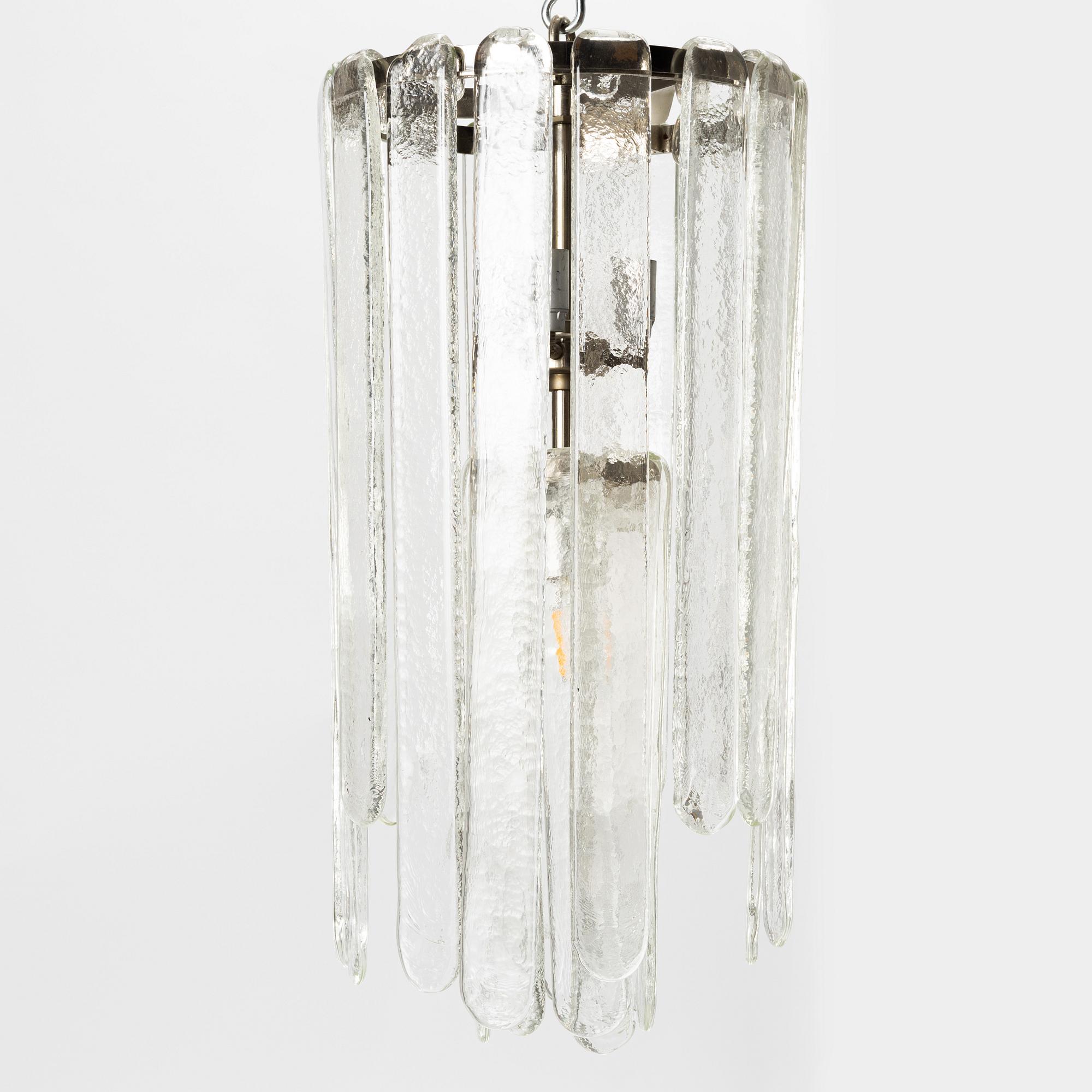 Carlo Nason, chandelier, "Cascade", Mazzega, Italy, 1970s.