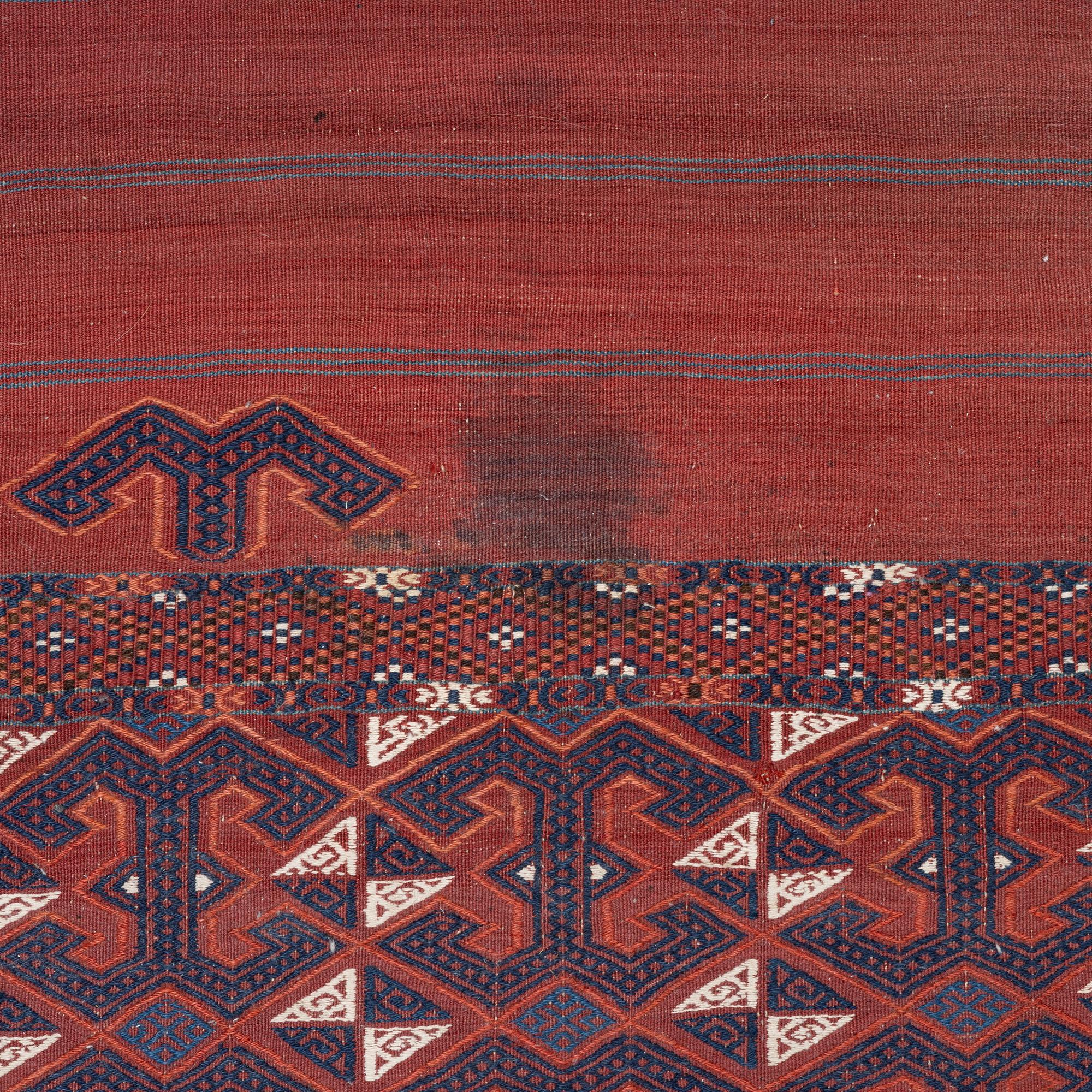 An antique, flat-woven 'Maroofandi', Yomut, Western Turkmenistan, approx. 317 x 207 cm.