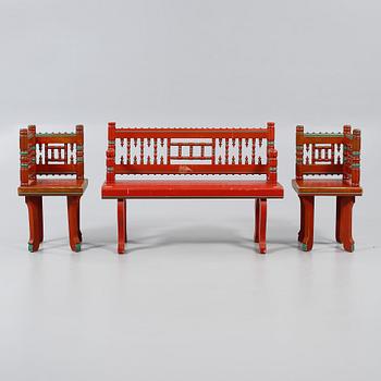 SOFFA, STOLAR, 2 st, samt BORD, tidigt 1900-tal.