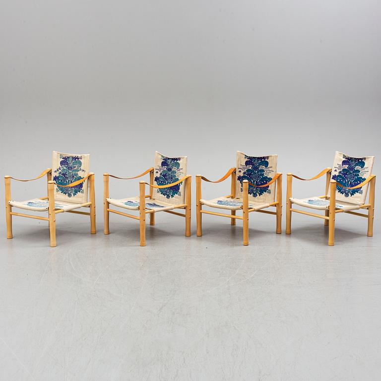 Elias Svedberg, 4 'Safari' chairs, Nordiska Kompaniet, Triva-series, 1965.