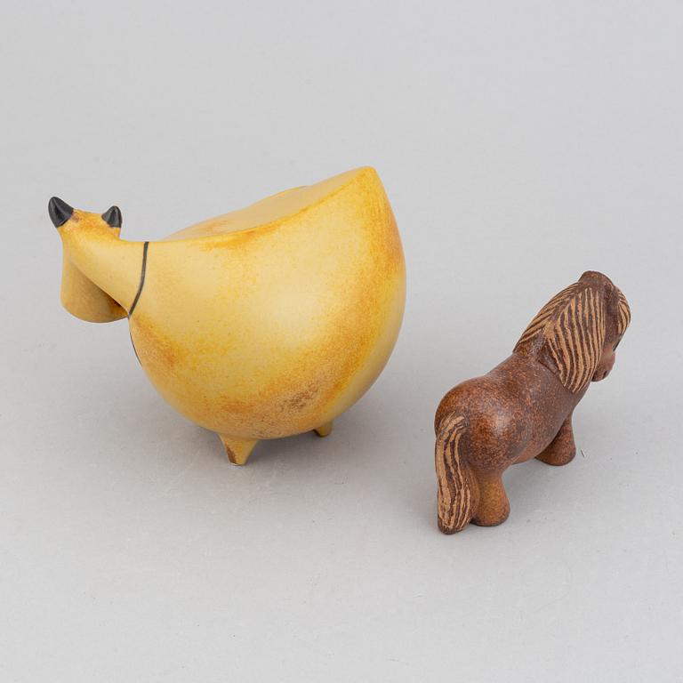 Lisa Larson, five stoneware figurines from Gustavsberg.