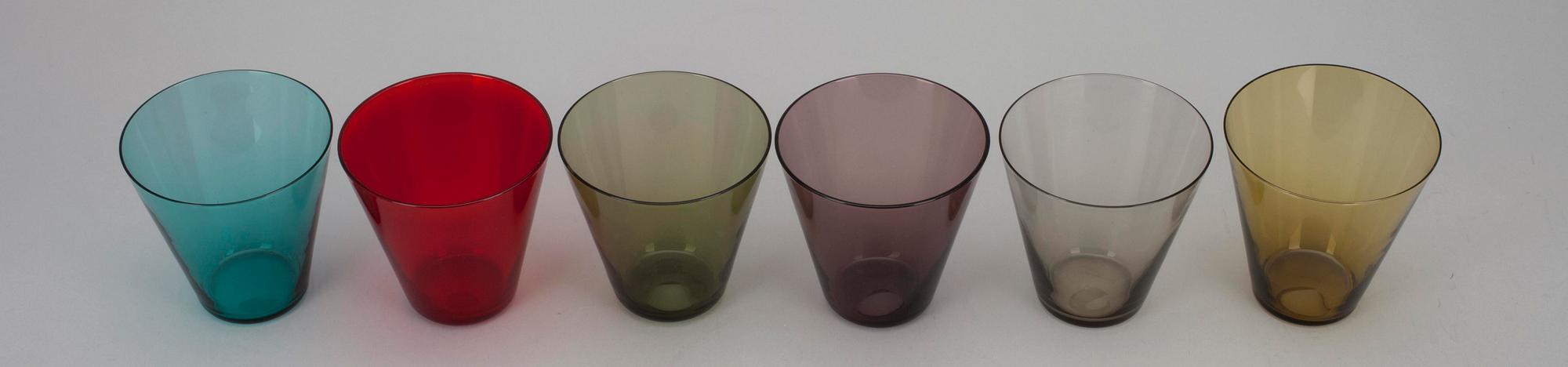DRYCKESGLAS, 6 st, "Kartio", design Kaj Franck 1958.