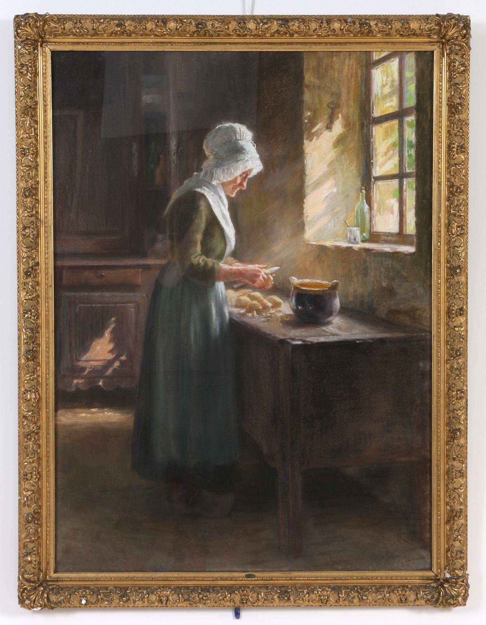 HUGO SALMSON, pastell, sign.