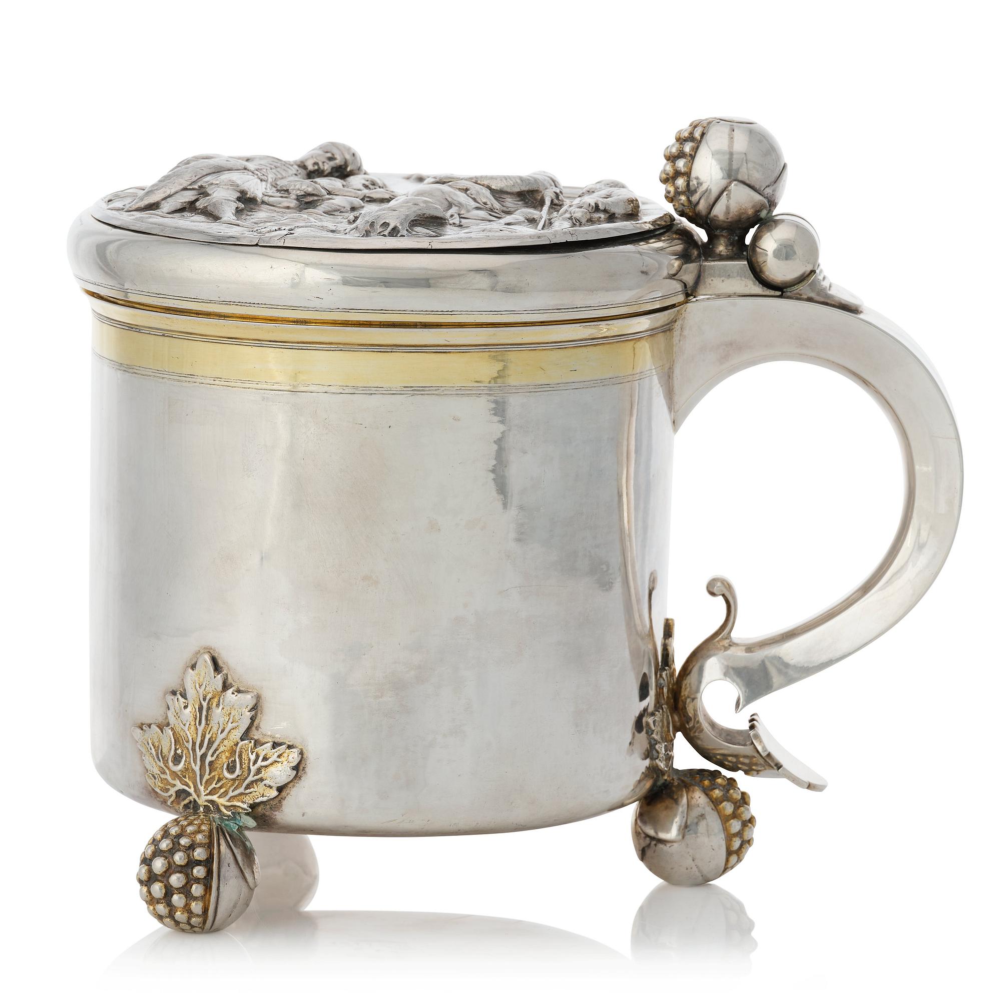 Hans Richter, dryckeskanna, silver, Stockholm (1661-1695 (1711-), före 1689. Barock.