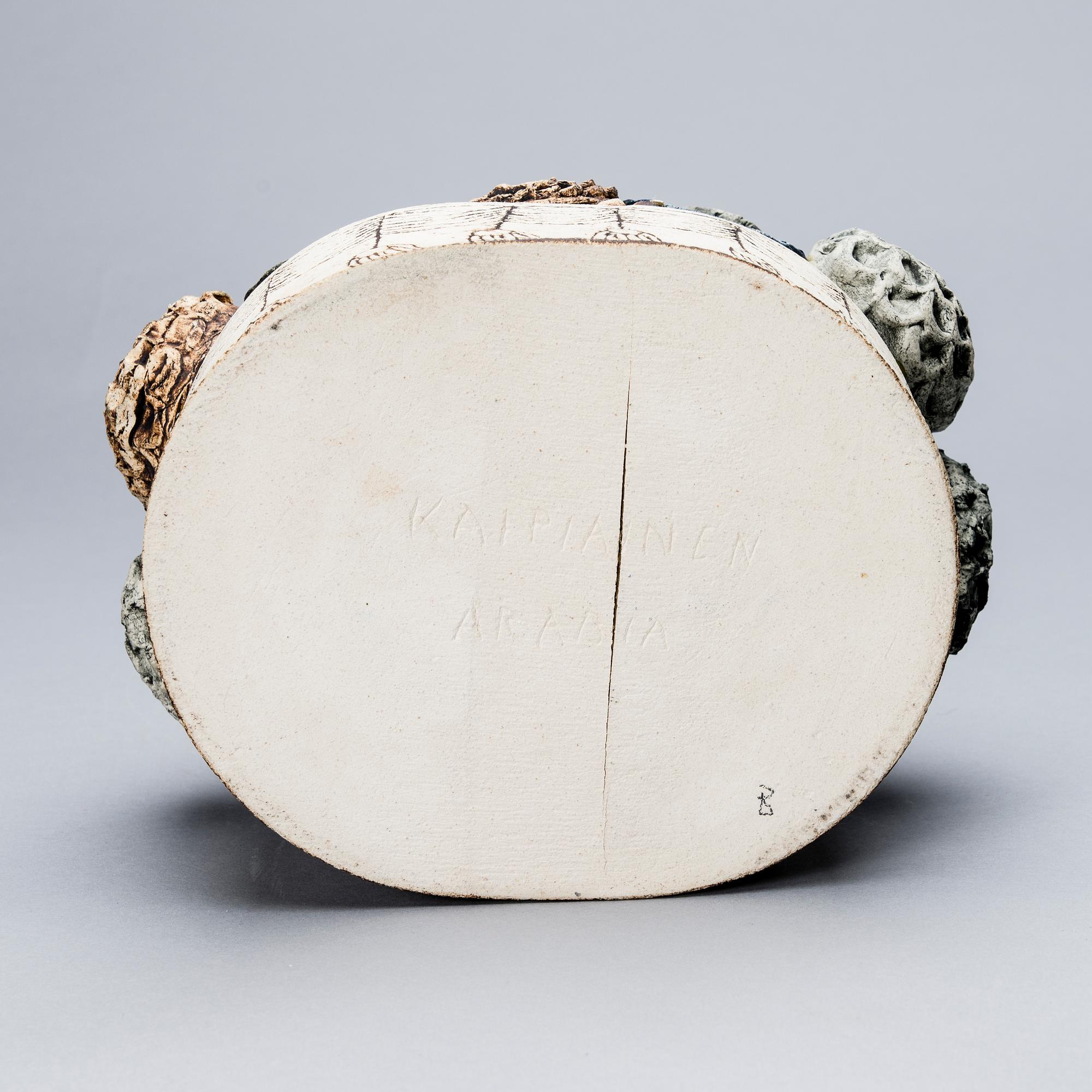 BIRGER KAIPIAINEN, CERAMIC SCULPTURE. Flower bundle. Signed Kaipiainen, Arabia. 1960s.