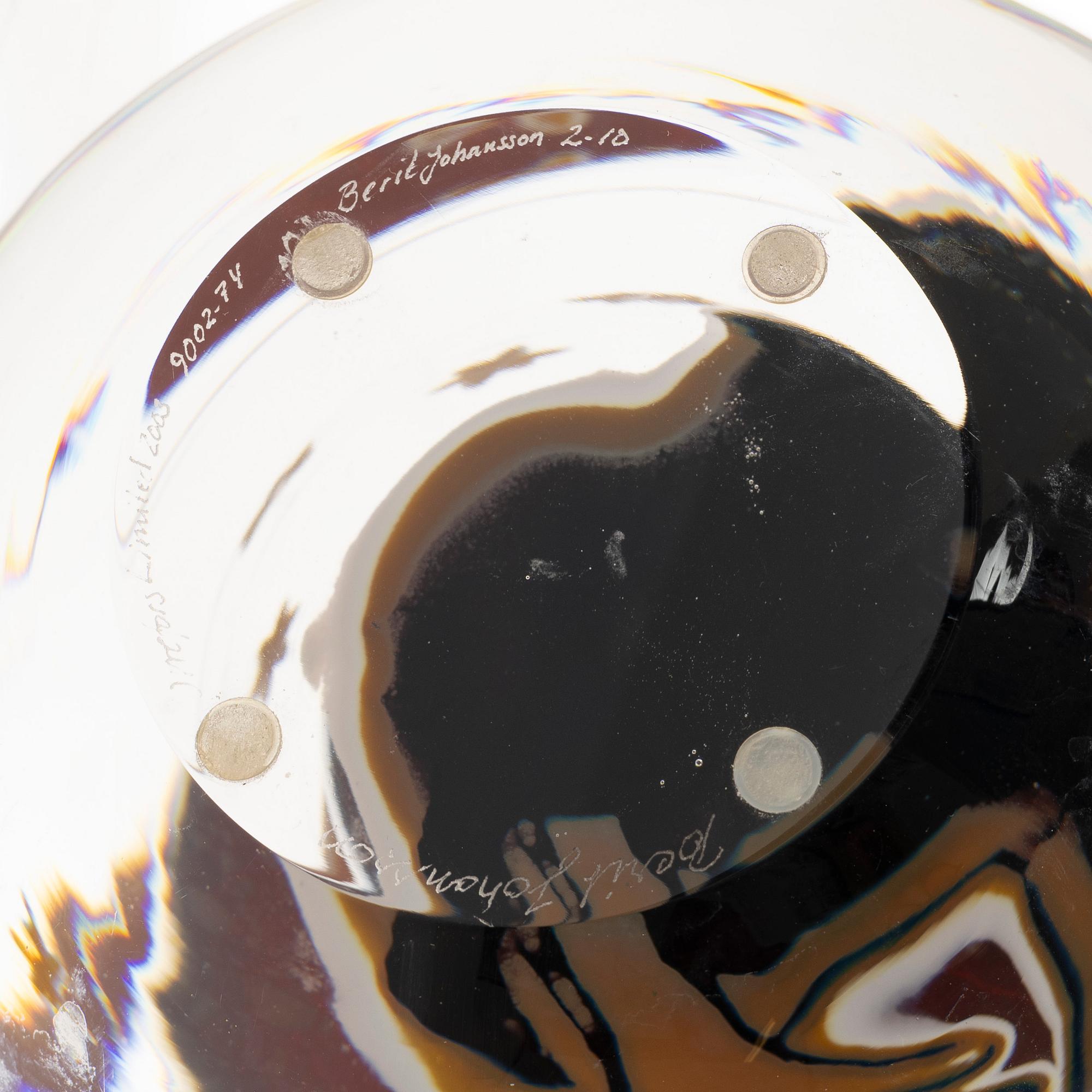 Berit Johansson, a graal glass vase, Orrefors, 2003.