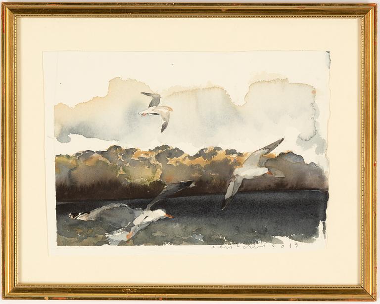 Lars Lerin, watercolour, signed Lars Lerin and dated 2019.