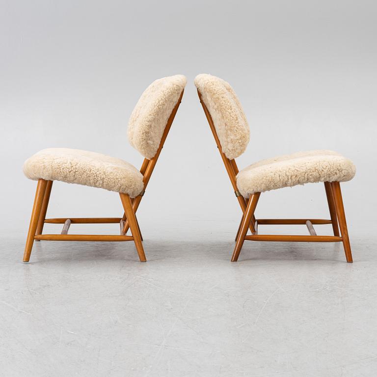 Alf Svensson, a pair of TeVe armchairs,  Studio Ljung's industries, Malmö, 1950s.