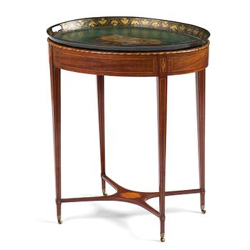 57. A late gustavian mahogny trey table, late 18th century.