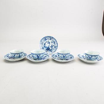 A set of four cups and five saucers Qing Dynasty 18th century.