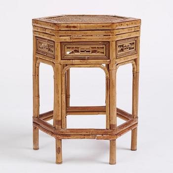 A spotted bamboo table, Qing dynasty late 18th century.