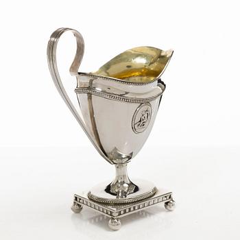 A Swedish 18th century parcel-gilt silver cream-jug, mark of Johan Schröder, Landskrona 1799.