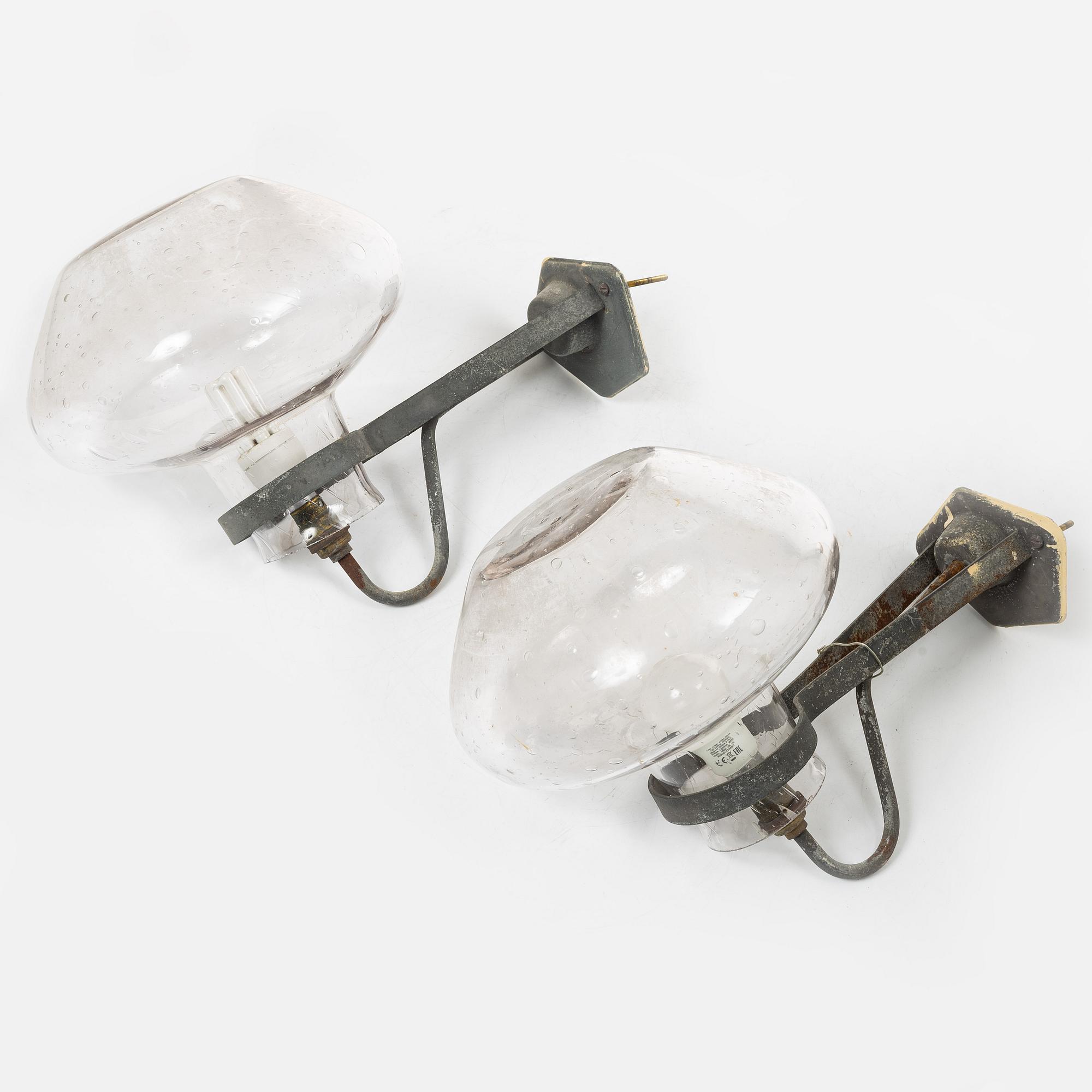 Vägglampor, ett par, Swedish Modern, ASEA, 1900-talets mitt.