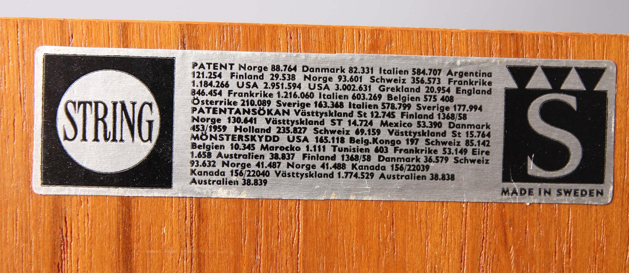 STRINGHYLLA,  golvmodell. 1950/60-tal. Formgiven av Nisse Strinning för String Design AB, 1949.