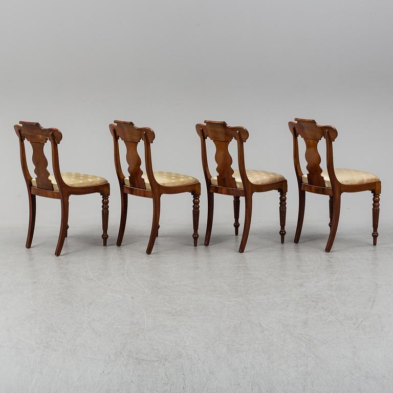 Four mahogany chairs, mid 19th Century.