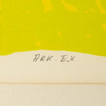 Inge Schiöler, screenprint in color, signed archive example.