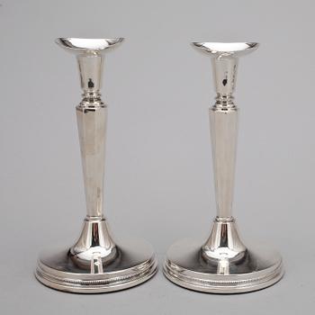 LJUSSTAKAR, ett par, silver, MGAB, Uppsala, 1964.