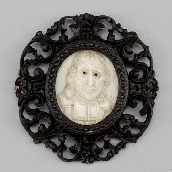 MINIATYR, ben, barock, 1700-tal.