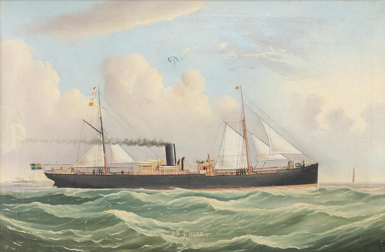 Ship portrait, 19th century. "SS Thyra af Stockholm".