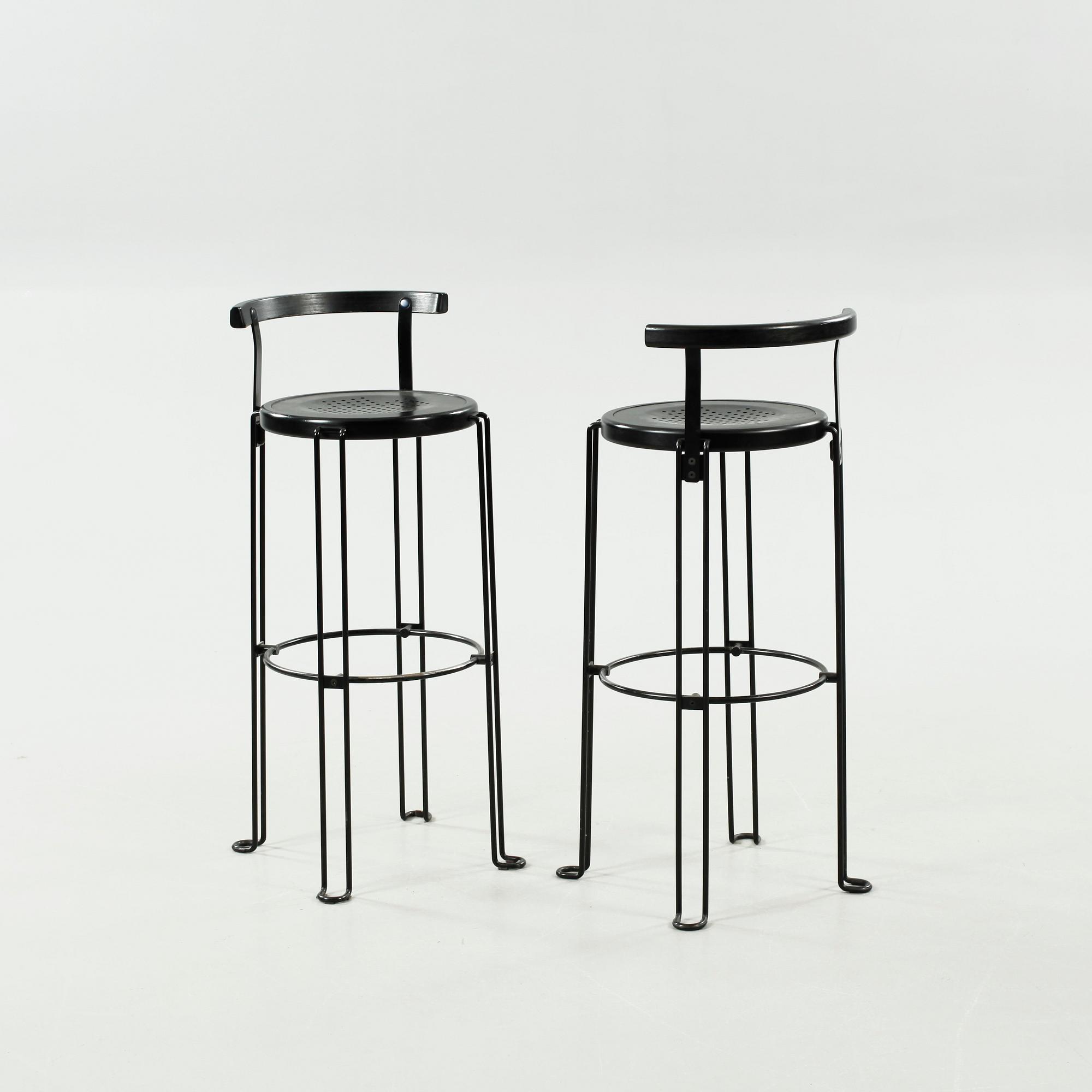 Four "B4-82" bar stools from the Oblado series, designed by Börje Lindau for Blå Station, late 20th century.