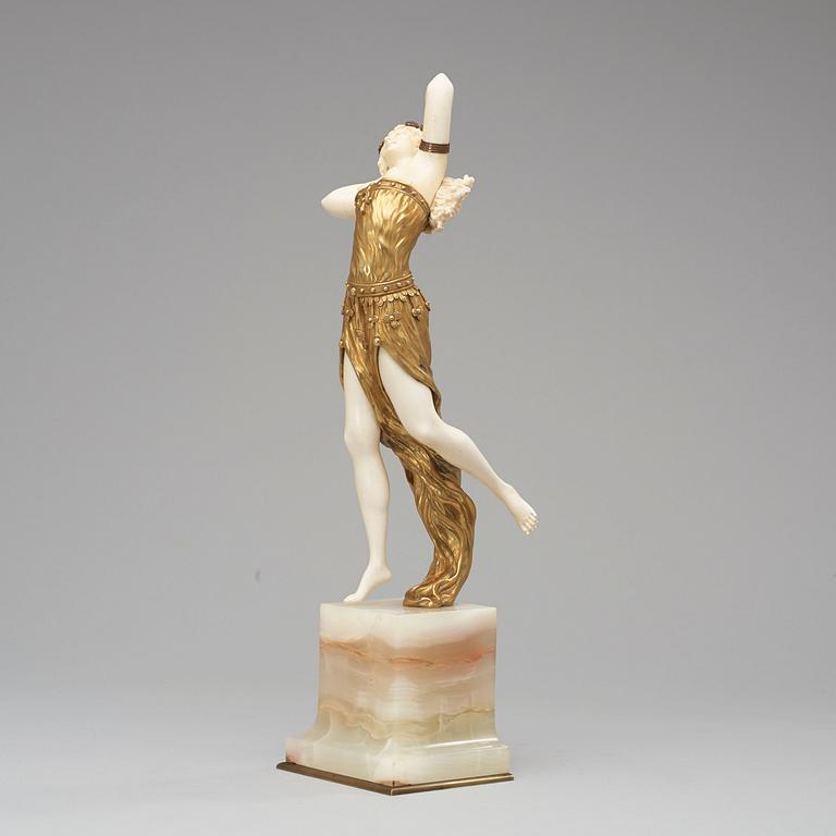 A Henry Fugère gilt bronze and ivory 'Salome' sculpture, France ca 1925.