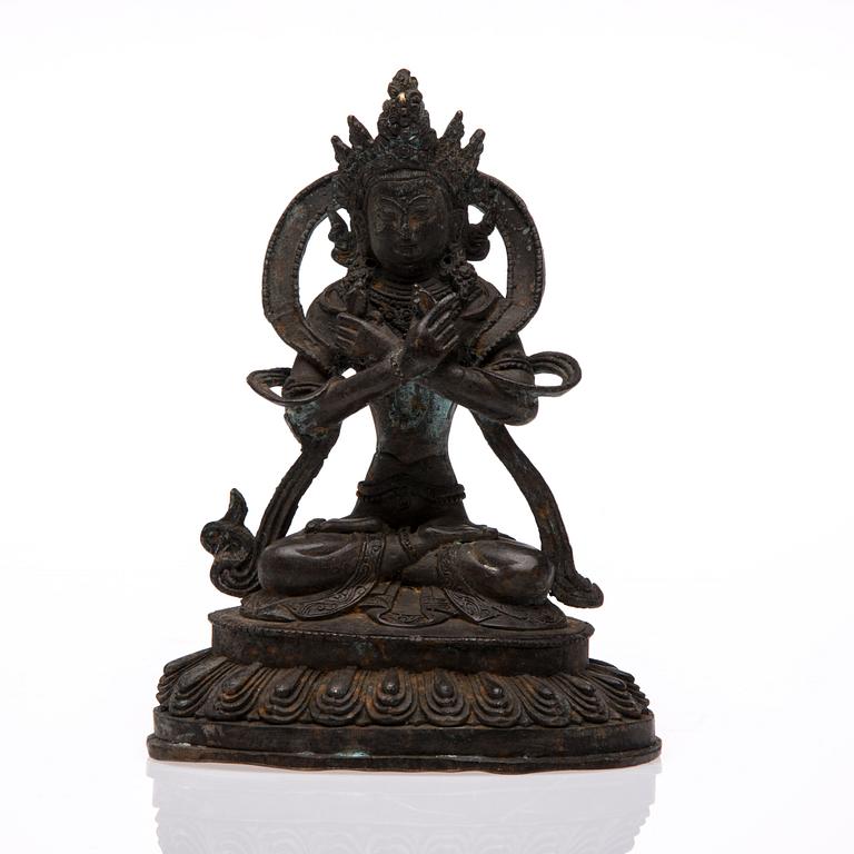 BUDDHA, skulptur, mässing, Tibet, 1900-tal.