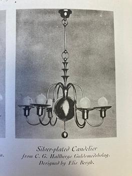 Elis Bergh, a Swedish Grace chandelier, C.G. Hallberg, Stockholm, 1920s.