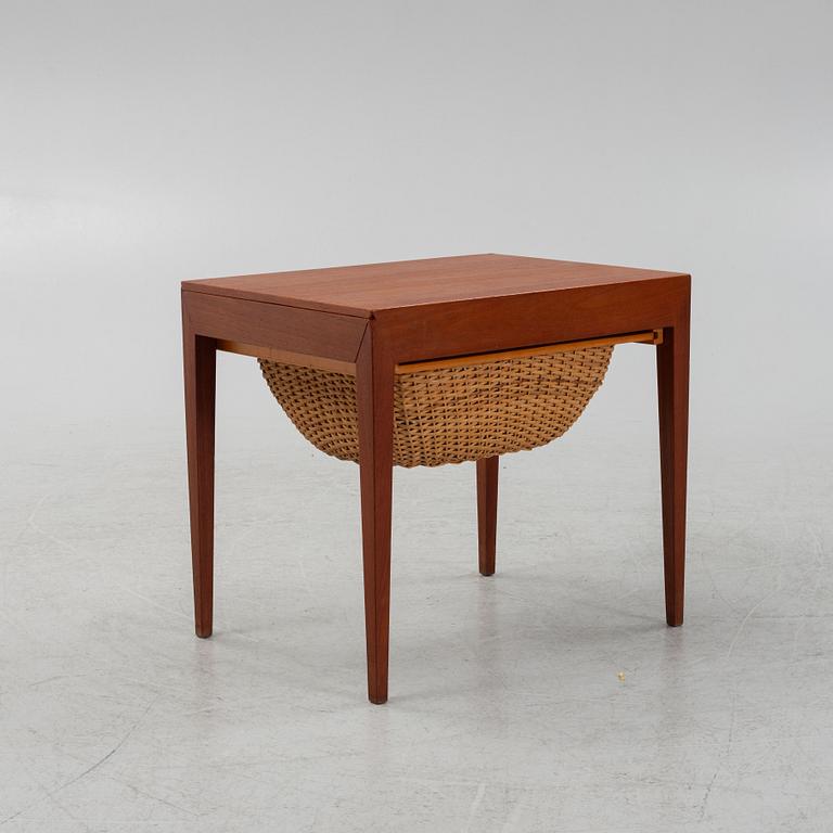 Severin Hansen, a 1950s/60s teak sewing table, Haslev Møbelsnedkeri, Denmark.