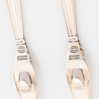 Georg Jensen, cocktailbestick, 6 st, "acorn", silver.