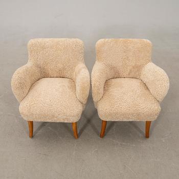 Armchairs, a pair by Asko, Finland, 1940s/50s.