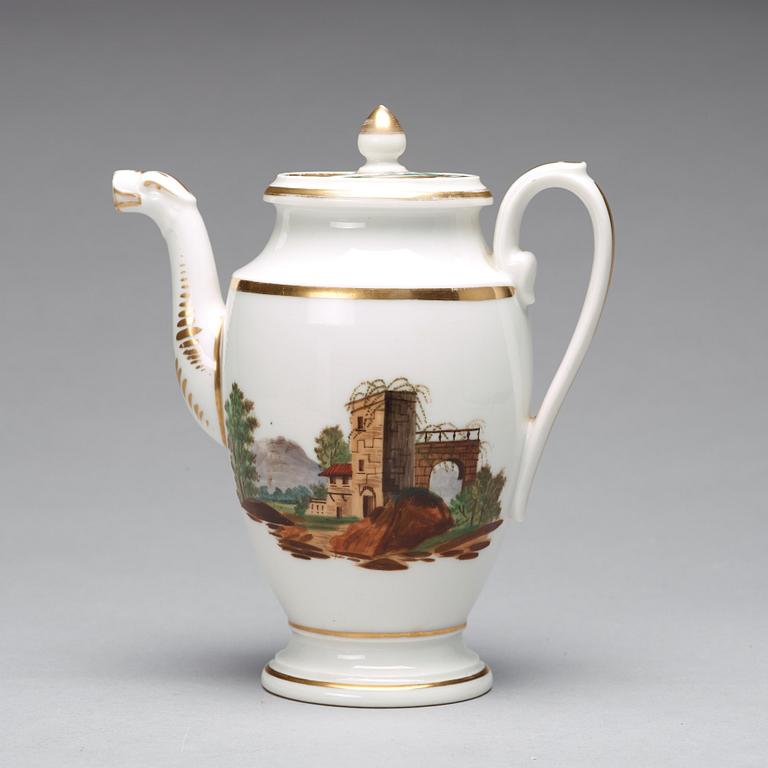 KAFFE och TESERVIS, 18 delar, porslin. Frankrike, Empire, tidigt 1800-tal.