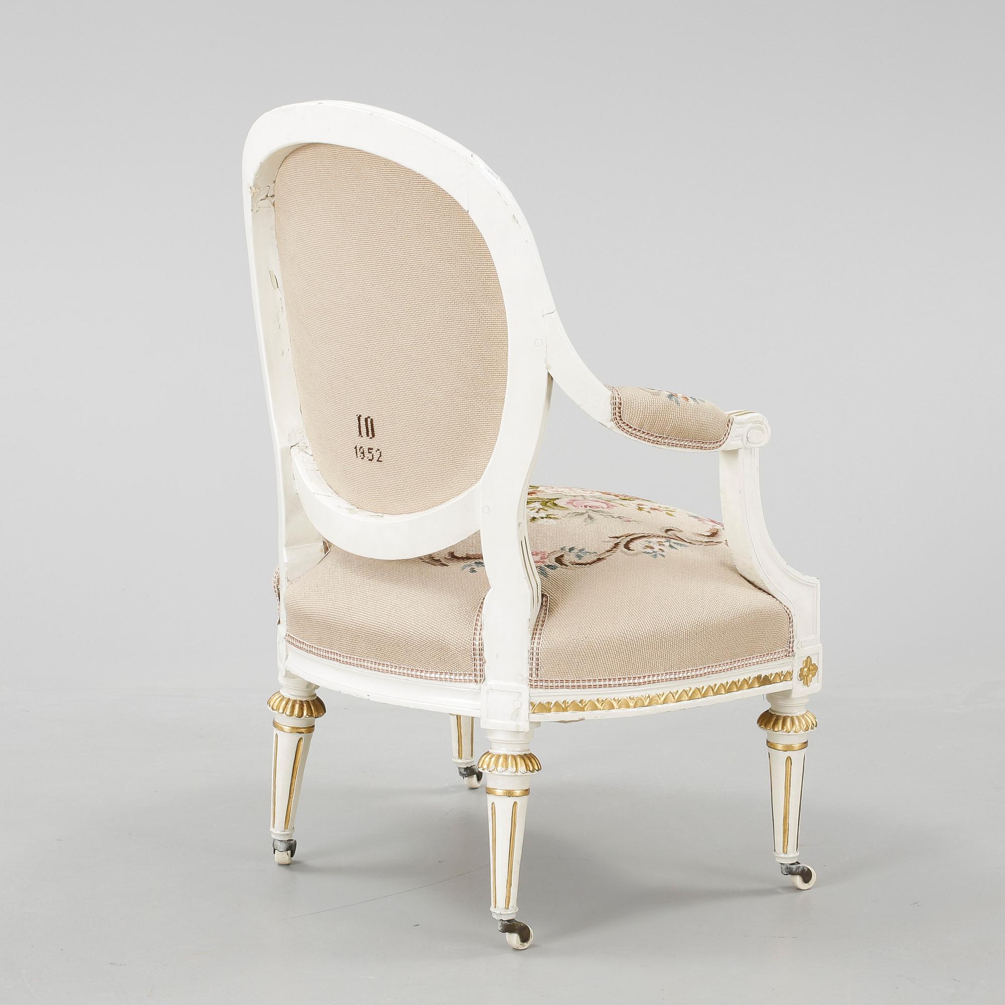 KARMSTOL, gustaviansk, 1700-talets slut.