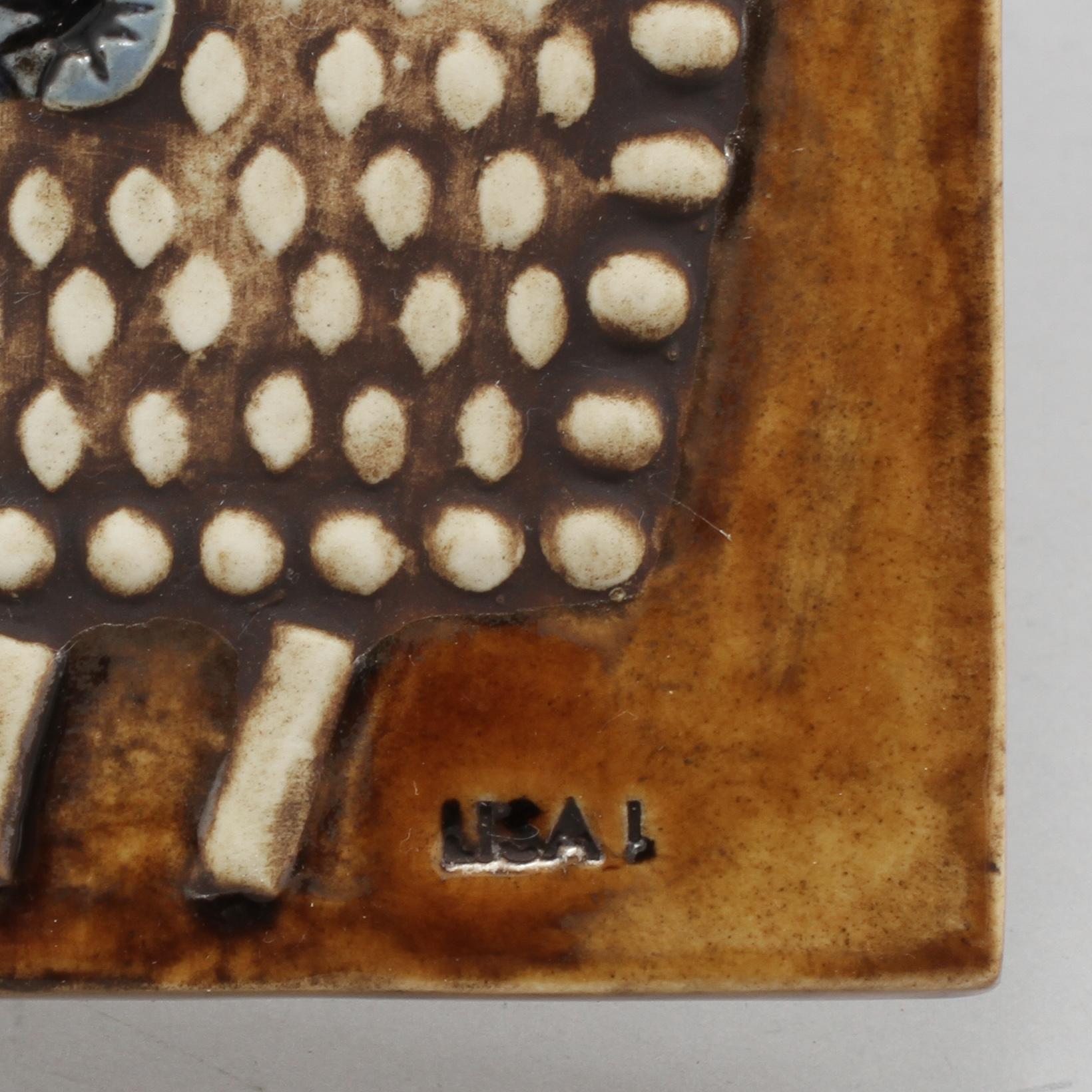 VÄGGDEKOR, stengods, Lisa Larsson, Gustavsberg, 1900-talets andra hälft.