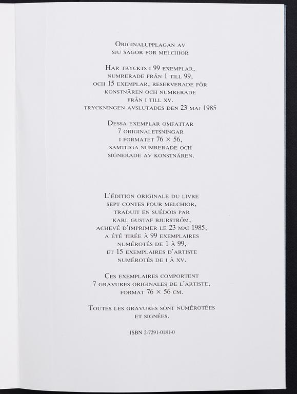 Bengt Lindström, "Sept Contes por Melchior" / "Sju sagor för Melchior".