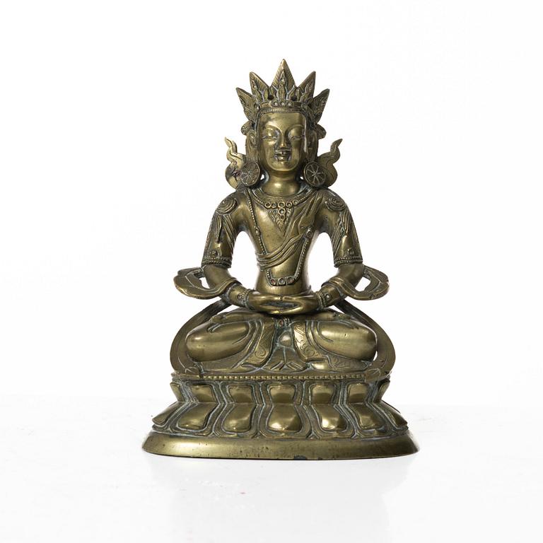 Amitayus, Buddha, mässing, 1900-tal.