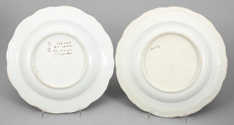 TALLRIKAR, 5 st. Porslin, Kina, 1700-tal.