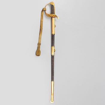 A navy officer's sword 1878 pattern with scabbard.