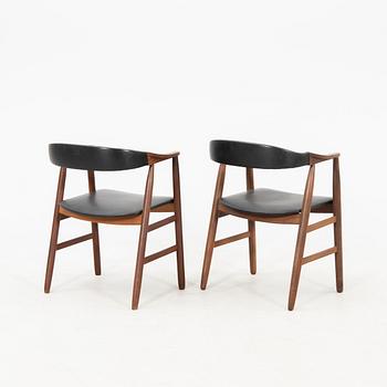 Armchairs, a pair, Denmark, mid-20th century.