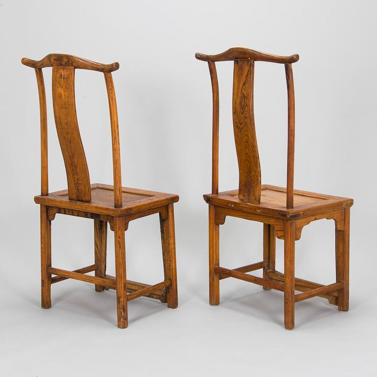 Two hardwood chairs. China. Qing dynasty. 19th century.