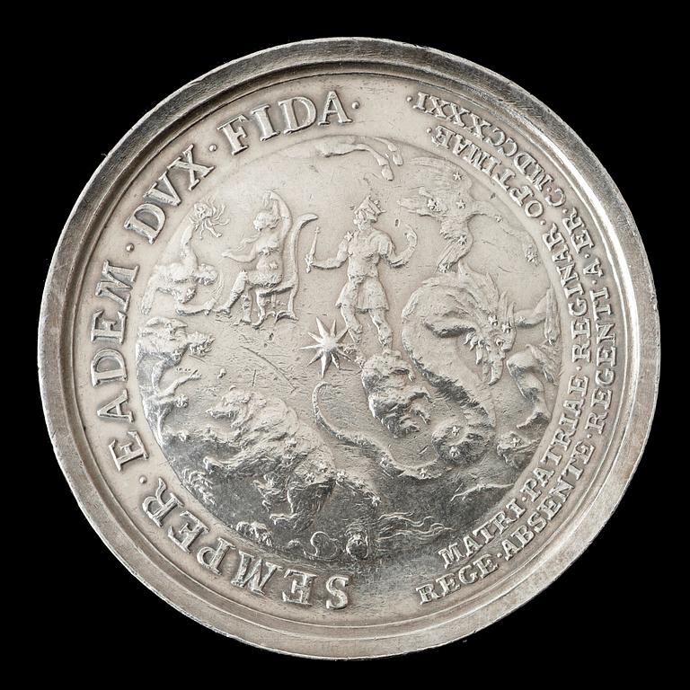 Drottningen förestår regeringen under kung Fredriks resa till Hessen 1731.