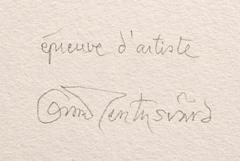 Oscar Reutersvärd, six color lithographs, signed épreuve d'artiste.