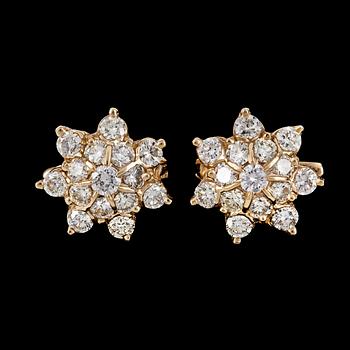 285. EARRINGS, brilliant cut diamonds, tot. app. 5 cts.