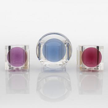 Siv Lagerström, three acrylic plastic rings, 1970s.