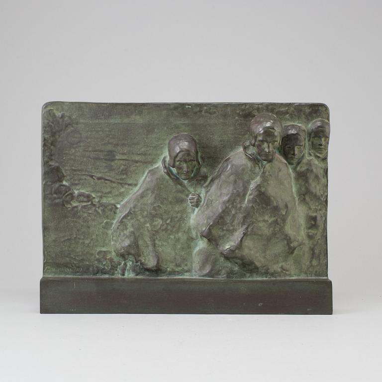 RUTH MILLES, relief/skulpture, bronze, signed and dated 1907.