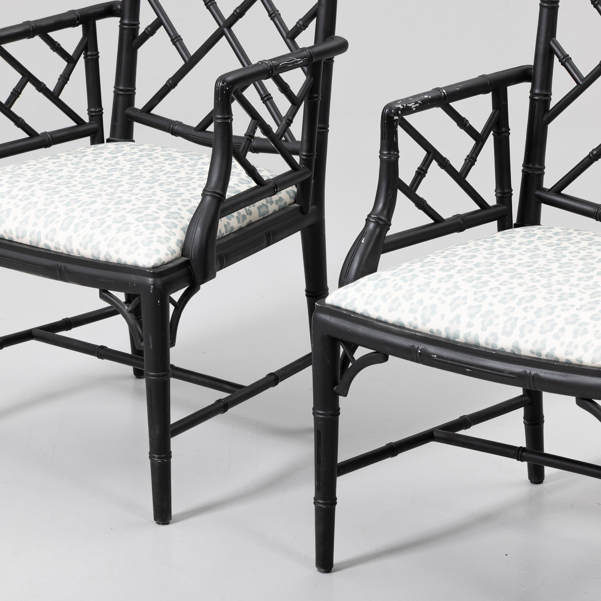 Armchairs, a pair, probably Miranda of Sweden, 20th century.